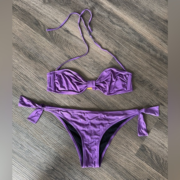 Prada Purple Bandeau Bikini Set